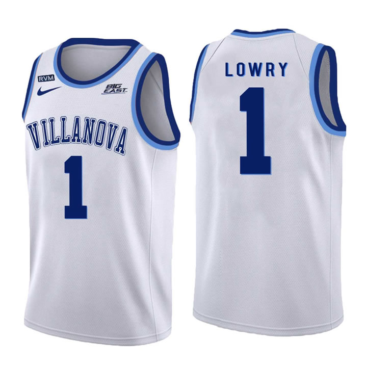 Villanova Wildcats #1 Kyle Lowry White College Basketball Jersey